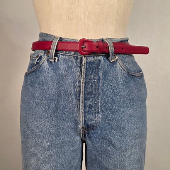 Talbots Accessories - VNT Talbots Womens Size L Red Genuine Leather Belt Made in Italy Covered Buckle